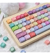 Hunfuthr Rainbow MOA Profile Keycaps, Cute Bear PBT Keyboard Key Caps Set, 134Keys Colorful Candy...