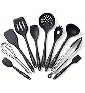 Vayvnt Kitchen Utensils Set, 10-Piece Heat Resistant Silicone Utensils Set for Cooking, Non Toxic...