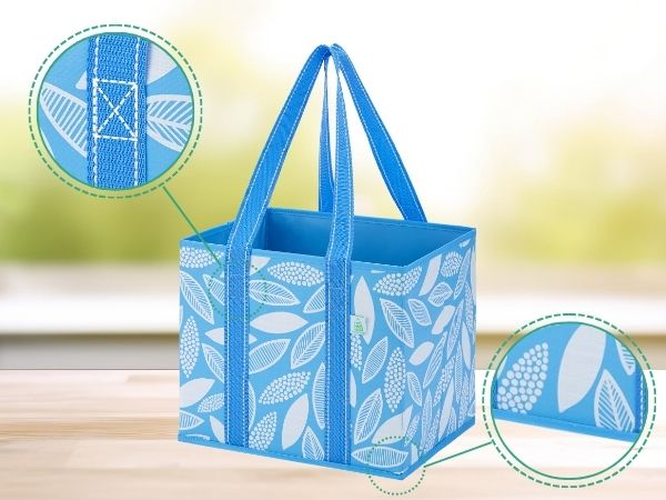Reusable grocery bags that are sturdy handles and stay upright