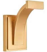 TUNNY Towel Hooks Bathroom - 5 Pack Brushed Gold Single Coat Hook Robe Hooks Decorative Wall Hook...