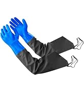 Eiito Drain Cleaning Gloves,Pond Gloves,Long Rubber glove,Waterproof Elbow Length Rubber gloves- ...