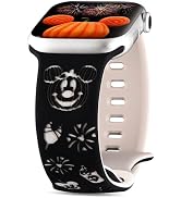Girovo Cartoon Engraved Bands Compatible with Apple Watch Band 40/38/41/42/49/45/44/46mm Women, T...