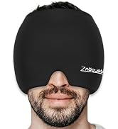 ZNÖCUETÖD Migraine Headache Relief Cap Hat Full Head Ice Pack Wrap Cooling Gel Ice Beanie Cold Ca...