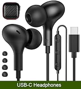 USB C Headphones for Samsung Galaxy S24 Ultra S23 FE S22 S21 A54 A53, Magnetic Wired Earbuds Nois...