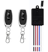 Wireless Relay Switch 12V, 2 Way Mini Wireless Switch, DC3.6V/5V/12V/24V 20A Relay, RF Remote Con...