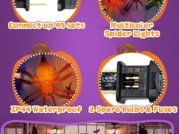 halloween icicle lights halloween lights outdoor spooky window spider light plug in spider lights