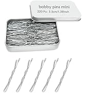 220 CT 1.38 Inch Mini Silver Cute Bobby Pins with Metal Box, Small Hair Bobby Pins for Buns, YING...