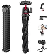 Portable Camera Tripod, Mini Flexible Stand for Phone with Cold Shoe Phone Mount for iPhone iPhon...