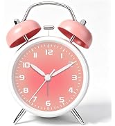 Noubnea 4.5" Analog Alarm Clock for Heavy Sleepers, Loud Battery Operated Alarm Clocks with Light...