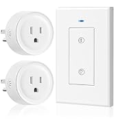 Remote Control Outlet WILAWELS Wireless Light Switch, 2 Pack Expandable and Removable Remote Outl...