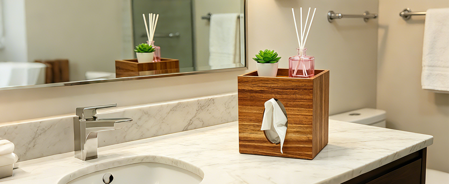 Acacia Wooden Tissue Box Cover