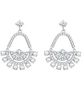 Vintage Pearl Earrings for Women, SHE'S FREE STYLE JUST FOR YOU Pendant Silver Earrings with Pear...