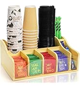 Pumtus Snack Organizer for Countertop, Wood Pantry Storage Bin, 7 Compartments Snack Bar Containe...