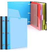 WOT I Telescoping Project Organizer 2PCS, Refillable 3 Ring Binder Pocket Folder with Customized ...