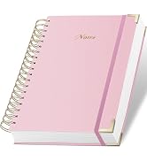 ALKALO Spiral Notebook Journal, 328 Pages Linen Hardcover College Ruled Notebook, Lined Thick Jou...