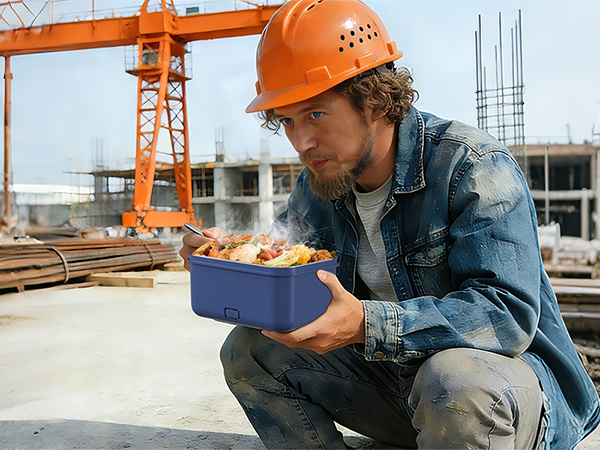 Battery powered electric lunch box for construction site/outdoor worker