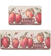 Apples Farmhouse Kitchen Mats Set of 2-17x29 and 17x47 Inch, Decorative Non Slip Backing Floor Ru...