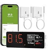 WiFi Freezer Thermometer Alarm with Digital Monitor Hub, App and Email Alerts, 2-Year Data Export...