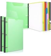 WOT I All-in-one Telescoping Binder Notebook 2PCS, Refillable 3 Ring Binder with Customized Front...