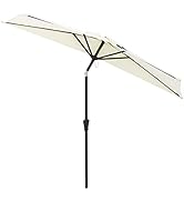 Helios&Hestia 9 ft Small Half Round Wall Outdoor Market Patio Umbrella with Tilt and Crank for Ga...