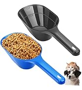 Aosnare 2 Pack Dog Food Scoop, 1 Cup Pet Food Scoop With Measuring Lines (Black and Blue)