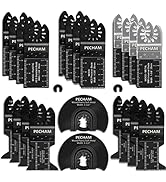 PECHAM 24PCS Universal Wood Metal Oscillating Multitool Quick Release Saw Blades Fit Porter Cable...