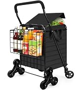 Kiffler Stair Climber Grocery Shopping Cart with Waterproof Line | Foldable Utility Trolley, Up t...