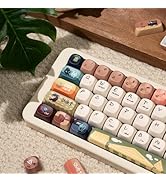 PBT Keycaps, Retro Dye-Sublimation Keycaps, 150 Keys MOA Profile Keycaps Set, Cute Animal Keycap,...