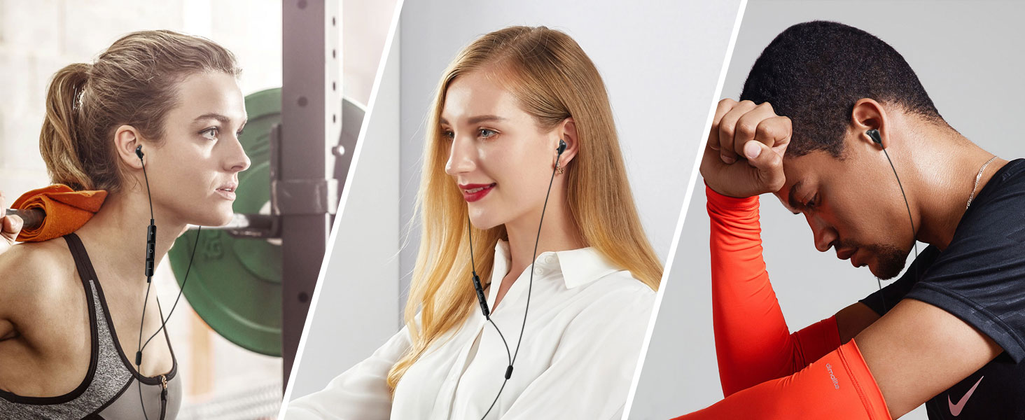 3.5mm Earbuds Hi-Fi Stereo Headphone Bass Wired Earphones with Mic Volume Control for Samsung