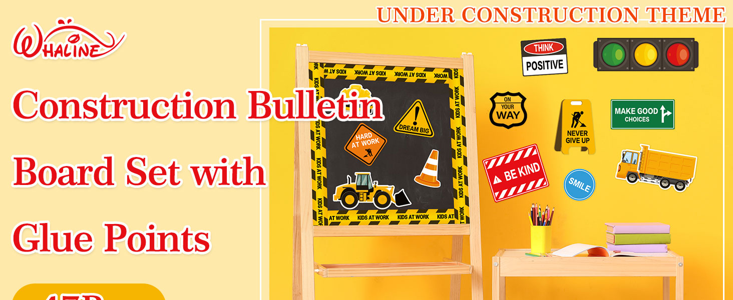 47Pcs Construction Bulletin Board Decor