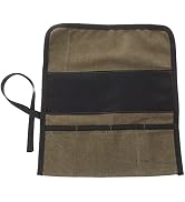 Uonlytech Roll Tool Bag Canvas Roll Up Pouch Wrench Organizer with Pockets Wood Carving Hammers G...