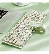 V3 Wireless Keyboard and Mouse with Single Backlit, Metal Panel, Bluetooth/2.4G Rechargeable Sile...