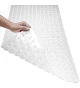 TEESHLY Bath Mat for Tub & Shower, Non Slip Soft Bathmat with Suction Cups & Drain Holes, Machine...