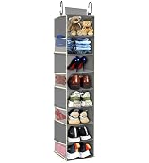 roomtalk Large-Sized Hanging Shoe Organizer 8-Shelf, Hanging Closet Organizer with 8 Side Pockets...