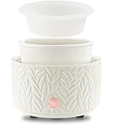 EQUSUPRO Wax Melt Warmer for Scented Wax - with 1 pc Silicone Dish Candle Wax Warmer Ceramic 3-in...