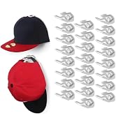 RUIPBOTE 24 Pack Baseball Hat Holder for Wall,Adhesive Hat Rack for Baseball Caps, Hat Hangers fo...