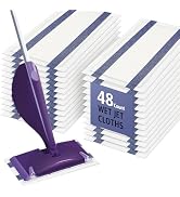 AIR U+ 48 Count Disposable Mop Pad Refills for Swiffer Wet Jet Mop | Unscented Thickened and Abso...
