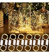 HXWEIYE 12 Pack Fairy Lights Battery Operated, Warm White 7ft 20LED Mini Firefly Starry Lights fo...