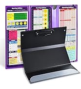 Vuzvuv Nursing Clipboard Foldable, Purple Nurse Pocket Clipboard 3 Layers with Nursing Medical Ed...