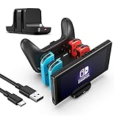 RHOTALL Switch Controller Charger for Nintendo Switch, OLED, Lite, 6 in 1 Joycon and Pro Controll...