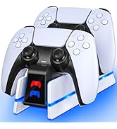 PS5 Controller Charger Station for PlayStation 5 Dualsense/Dualsense Edge, PS5 Charging Station w...
