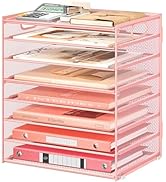 Lavatino 8-Tier Letter Tray Desk Paper Organizer, Mesh File Sorter Tray Organizer for Desk Office...