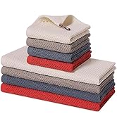 Homaxy 100% Cotton Kitchen Towels and Dishcloths Set, 12 x 12 Inches and 13 x 28 Inches, Set of 8...