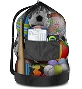 BROTOU Heavy Duty Soccer Ball Net Bag(100L Extra Large Capacity 10-12Balls), Drawstring Mesh Ball...