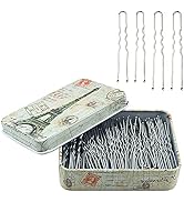 200pcs U Shaped Hair Pins Silver with Cute Case, Hairpins for Buns, Premium Bobby Pins for Kids, ...