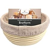 Vollum Bread Proofing Basket Banneton Baking Supplies for Beginners & Professional Bakers, Handwo...