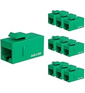 iwillink 10-Pack Female to Female Cat6 Keystone Jack, UTP Coupler, Green