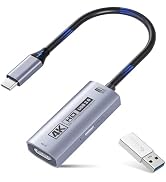 Guermok 4K USB3.0 Video Capture Card with PD 100W, 4K@60FPS or 2K@144FPS HDMI to USB-A/C Capture ...