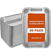 Whaleme 50 Pack Drip Pan Liner for Weber Grill 6415 - Grease Tray Liners Compatible with Weber Gr...