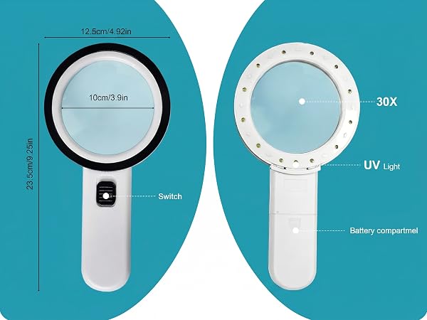 30x magnifying glass magnifying glasses with light magnifying glass with light hands free 30x